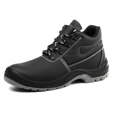 kopen Zwart Echt leer veiligheidsschoenen Staal toe werklaarzen Constructie online manufacture