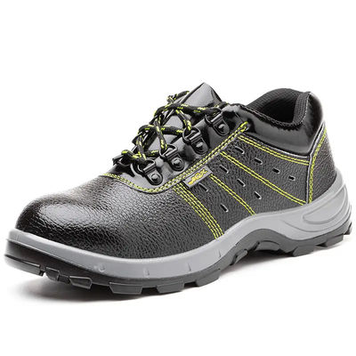 kopen Veiligheidschoenen voor industriële bouw Zwarte lederen schoenen voor mannen online manufacture