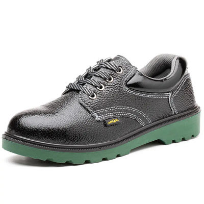 kopen Metalen toe industriële veiligheidsschoenen PU zwarte leer werk schoenen voor mannen online manufacture