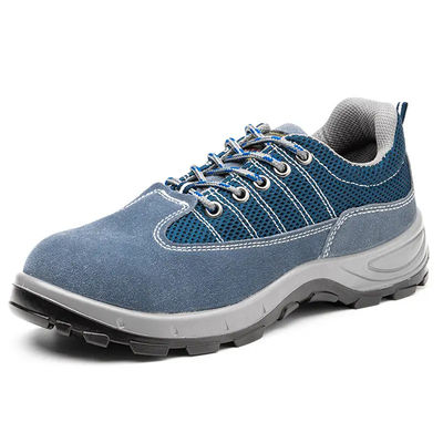 kopen Comfort Echte leer veiligheidsschoenen, blauwe sport werk schoenen voor mannen werk online manufacture