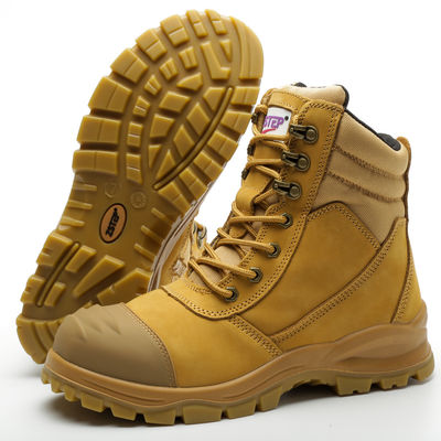 kopen Staaltoe Constructiewerk schoenen Hoog gesneden Echte lederen schoenen voor zwaar werk online manufacture