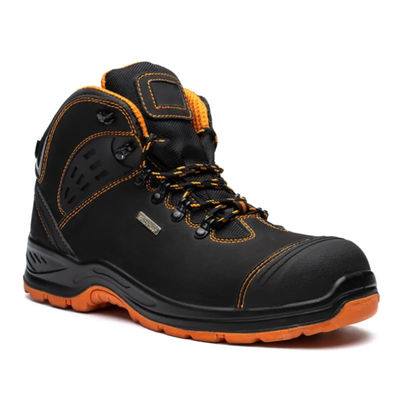kopen Grijpvaste Echte Lederschoenen Zwarte Zware Steel Toe Boots Unisex online manufacture