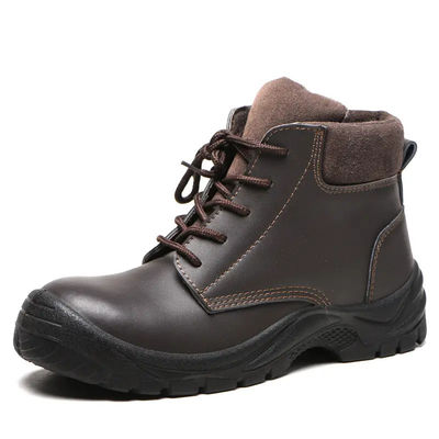 kopen Anti-punctie industriële veiligheid schoenen waterdicht mode bruine laarzen unisex online manufacture