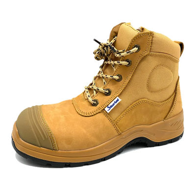 kopen Gele beveiligingswerklaarzen Industriële Nubuck leerlaarzen met staaltoe online manufacture