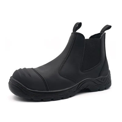 kopen Zwarte Chelsea Work Boot Mensen Steel Toe Engineer laarzen Crazy Horse Leer online manufacture