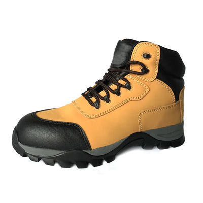 kopen Nubuck leer veiligheidswerk laarzen niet-slip rubberen zool schoenen geel online manufacture