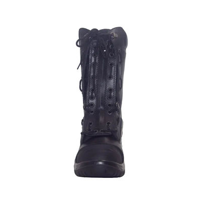 kopen Zwarte leer brandweerman schoenen warmte-isolatie brandweerman schoenen staal toe reflecteren streep online manufacture