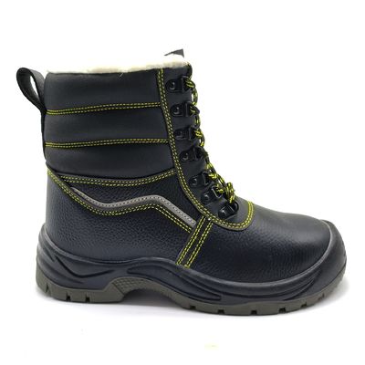 kopen Mensen Zwarte Lederen Staal Toe Laarzen Anti Puncture High Top Veiligheidslaarzen Voor de Winter online manufacture