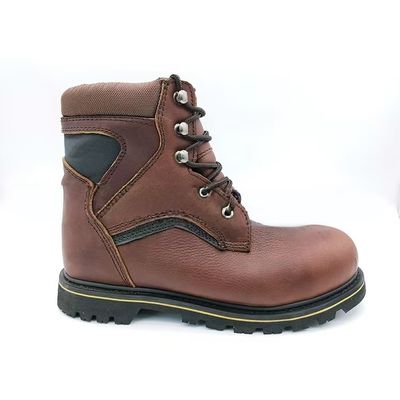 kopen High Top Steel Toe Cap Laarzen Bruine Koeien Laarzen Voor Mannen online manufacture