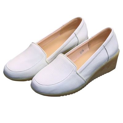 kopen Plus size witte wedge heel schoenen op maat comfortabele ziekenhuis werk schoenen online manufacture