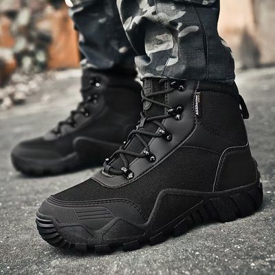 kopen Mid-top camouflage tactische laarzen adembenemend zweet absorberend grote grootte gevechtsschoenen online manufacture