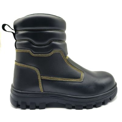 kopen Echte leer bos brandweermannen laarzen waterdicht zacht rubberen zool laarzen unisex online manufacture