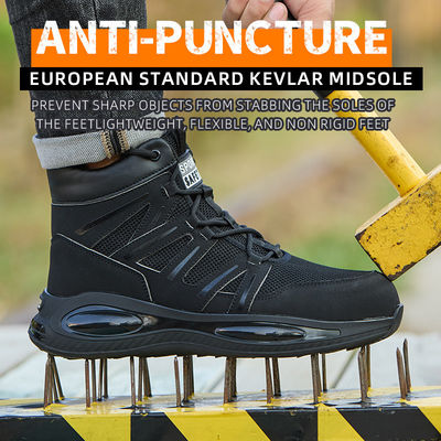 kopen Kevlar Air-cushioned sole werk schoenen Ultieme veiligheid schoenen voor beveiligingswerk online manufacture