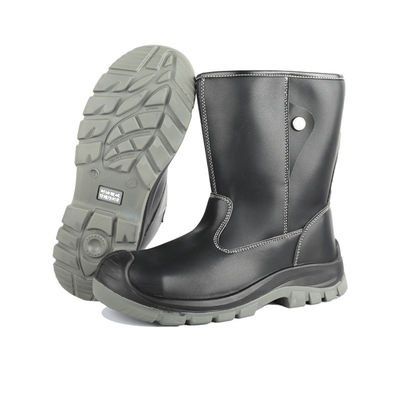 kopen OEM Black High Top Microfiber Leather Work Shoes Steel Plate Safety Boots Security Work Boots PU Sole Steel Toe Safety Shoes online manufacture