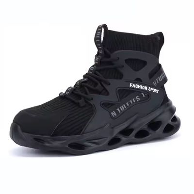 kopen OEM Black TPU+Flying Knit Safety Boots Security Work Boots Steel Toe Kevlar Safety Shoes EVA Sole Work Shoes online manufacture