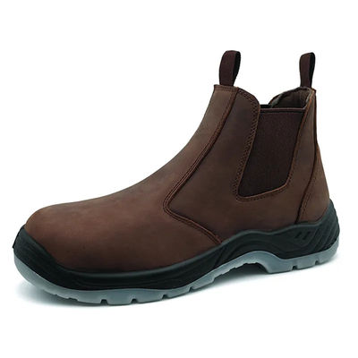 Bruine staal toe werk laarzen Mensen Slip On Werk laarzen Anti Puncture