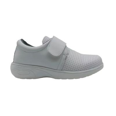 Holle, ademende, witte sneakers, gladwerend, supervezel leerverpleegscholen.