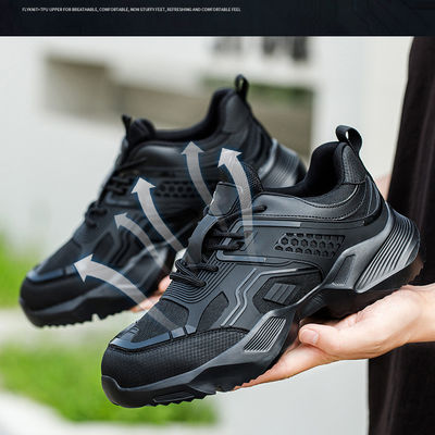 Breathable TPU Flying Knit Werkschoenen Comfortabele veiligheidsschoenen Kevlar Middesool Anti-stab Steel Toe Anti-smashing EVA Sole