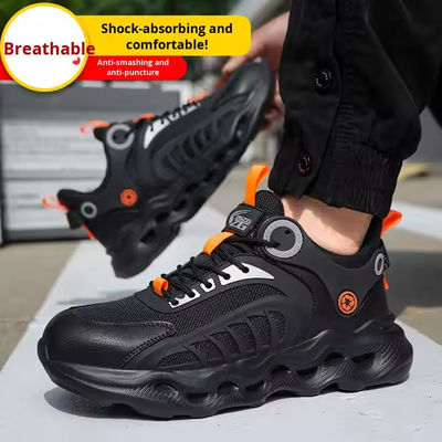 TPU Flying Knit Werkschoenen met EVA Zool voor Industriële Veiligheid Kevlar Middenzool Stalen Neus Anti-doorsteek en Anti-verplettering