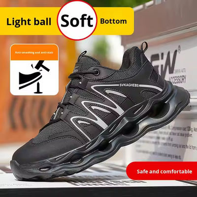 Ademloze schoenen van microvezel met Kevlar anti-staafstaal en EVA-zool in zwart