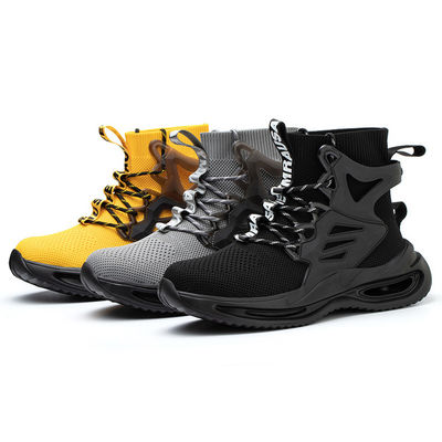 OEM Veiligheidswerkschoenen Mid-cut Flying Knit Veiligheidsschoenen Europese Standaard Stalen Neus Kevlar Middenzool Werkschoenen EVA Zool Veiligheidsschoenen