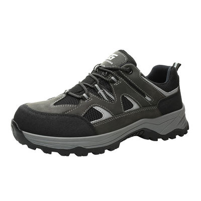 Zwarte Microfiber+Vliegend gebreide werk schoenen Rubberen zool Industrieel veiligheidsschoenen Kevlar Middenzool Anti-stap Steel Toe Anti-smash