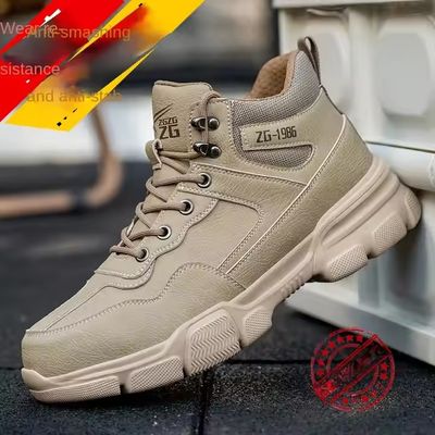 Kevlar Middenzool Heren Microvezel Lederen Veiligheidswerkschoenen Met Stalen Neus En EVA Zool