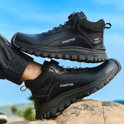 Veiligheidsschoenen voor mannen Kevlar Middesole Werklaarzen met staaltoe en rubberzool
